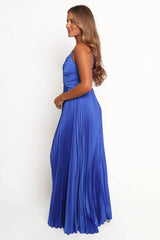 Naira Pleated Maxi Dress - Blue