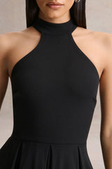 Rhode | Black Halter-Neck Midi Dress