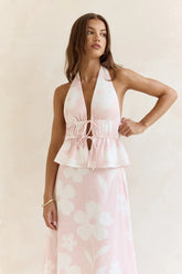 Shining Lights Halter Top Pink