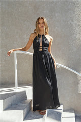 Happy Hour Halter Maxi Dress Black