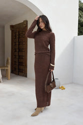 Understated It Girl Maxi Skirt Brown