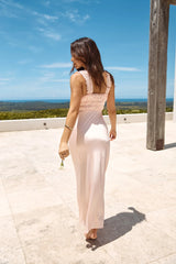 Sleeping Beauty Satin Maxi Dress Pink