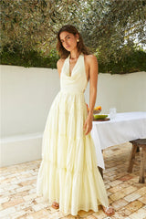 Sunbeam Smile Halter Maxi Dress Butter