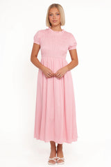Darla Puff Sleeve Dress - Pink