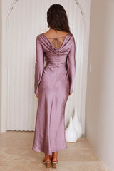 Forget Me Not Satin Maxi Dress Purple