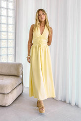 Heart Of Ours Halter Maxi Dress Yellow