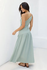 Claire One Shoulder Maxi Dress Khaki