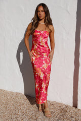 Raspberry Summers Maxi Dress Floral