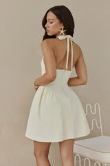 Starry Eyes Halter Mini Dress Yellow