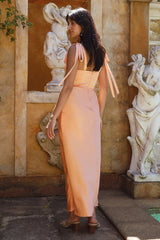 Blissful Satin Maxi Dress Orange