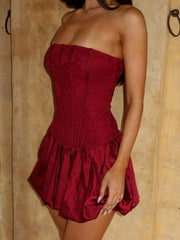 LUCIEL MINI DRESS BURGUNDY