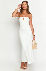 Ark White Strapless Maxi Dress