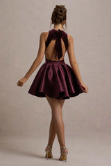 Mackie | Port Velvet Sleeveless Skater Mini Dress