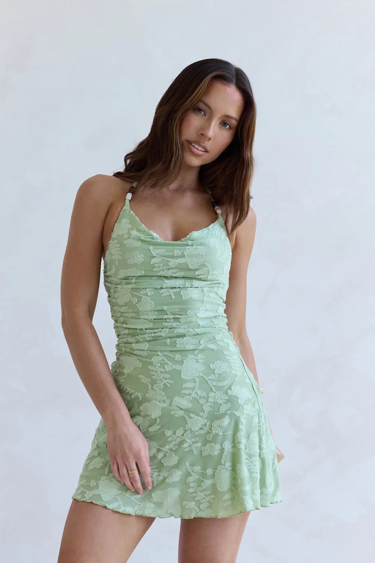 Style Of Stars Halter Mini Dress Green