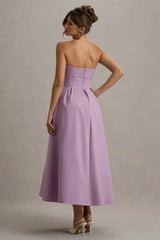 Annalise | Lilac Bandeau Skater Midi Dress