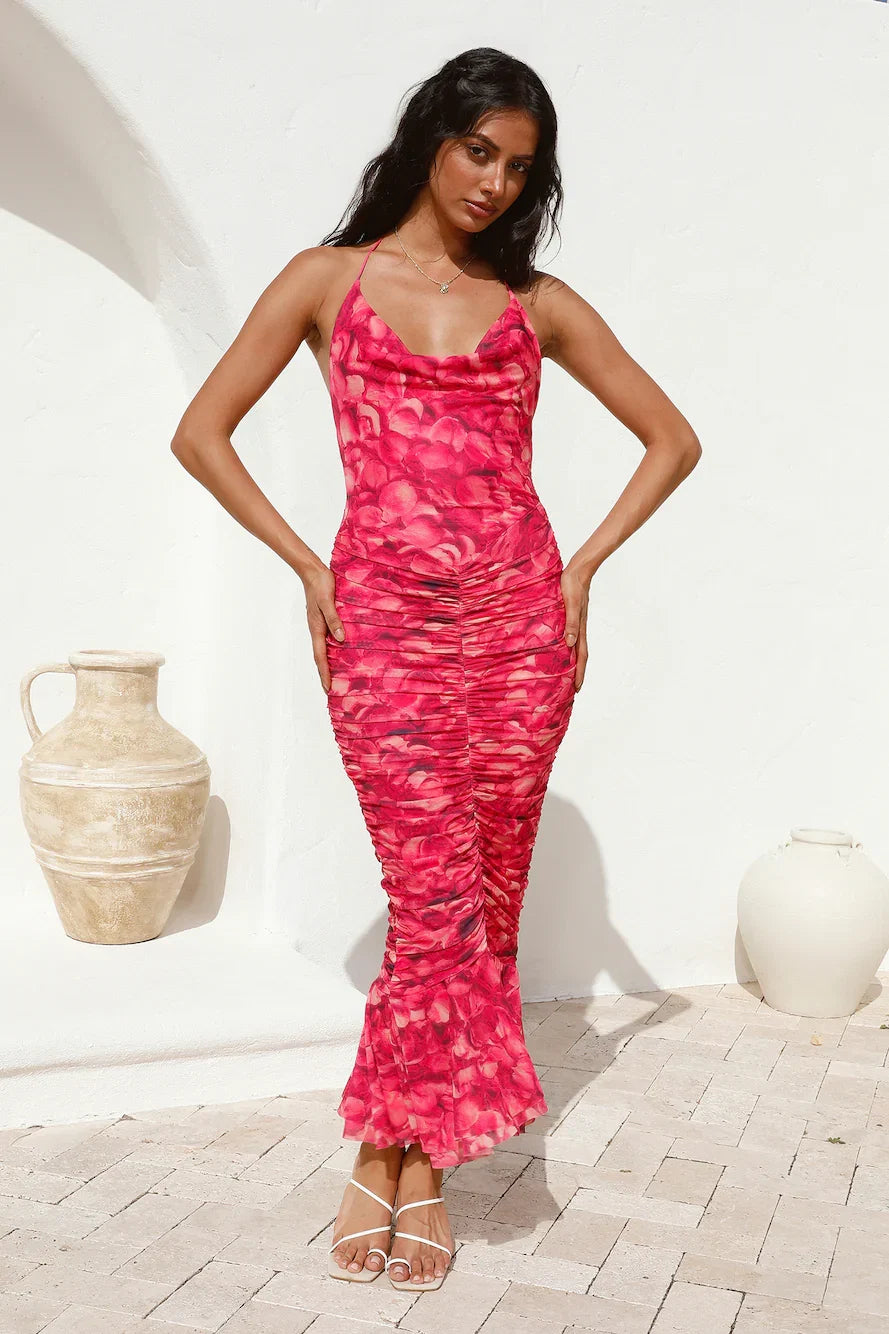 Feeling Joy Midi Dress Red
