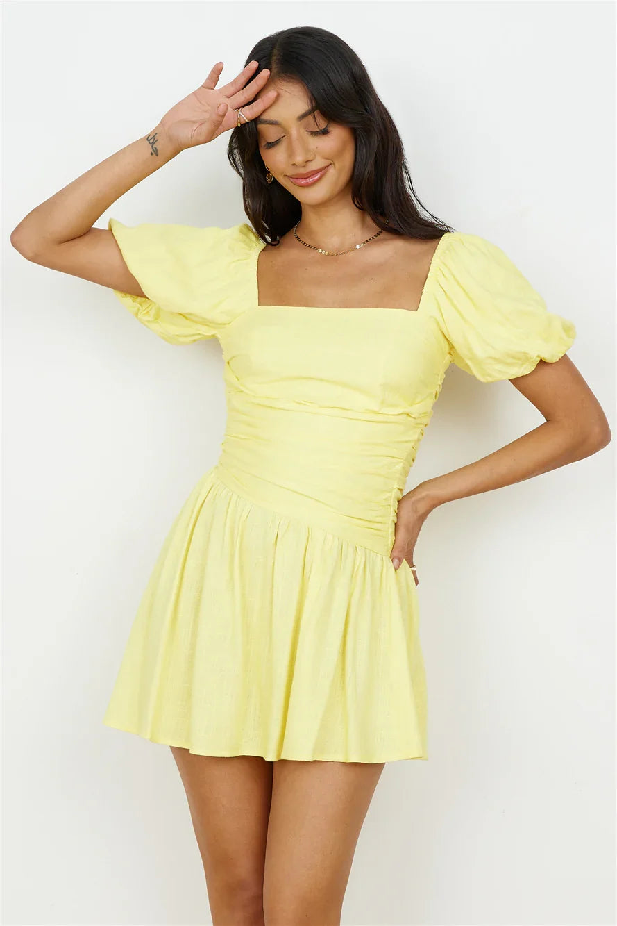 Time Again Dress Yellow