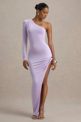 Astra | Lavender One-Shoulder Asymmetric Maxi Dress
