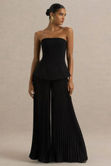 Feeling Good | Black Bandeau Jumpsuit With Pleated Trouser