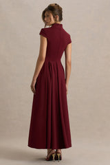 Scarlett | Burgundy Square-Neck Maxi Dress