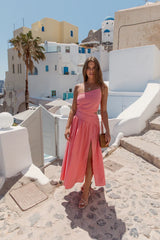 HELLO MOLLY Walks By The Sunrise Maxi Dress Coral