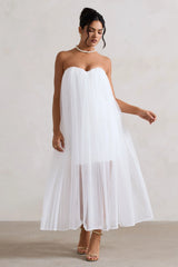 Dreamland | Ivory Sweetheart Corset Mini Dress With Tulle Overlay