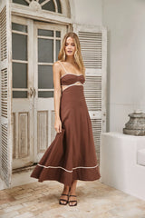 Sienna Breeze Maxi Dress Chocolate Beige