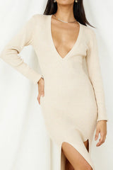 LIONESS Opulence Maxi Dress Beige