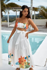 Garden Bed Maxi Skirt White