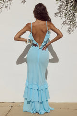 RUNAWAY THE LABEL Namari Maxi Dress Light Blue