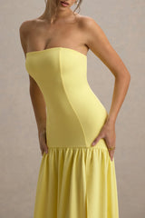 Penny | Lemon Bandeau Drop-Waist Maxi Dress