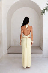 Words Of Wisdom Halter Top Yellow