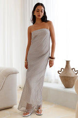 Timeless Grace Strapless Maxi Dress Brown