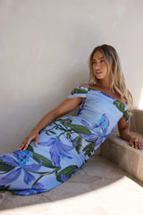 Lost In Your Eyes Mesh Maxi Dress Blue