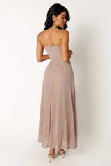 Farley Strapless Maxi Dress - Rose Gold Stripe