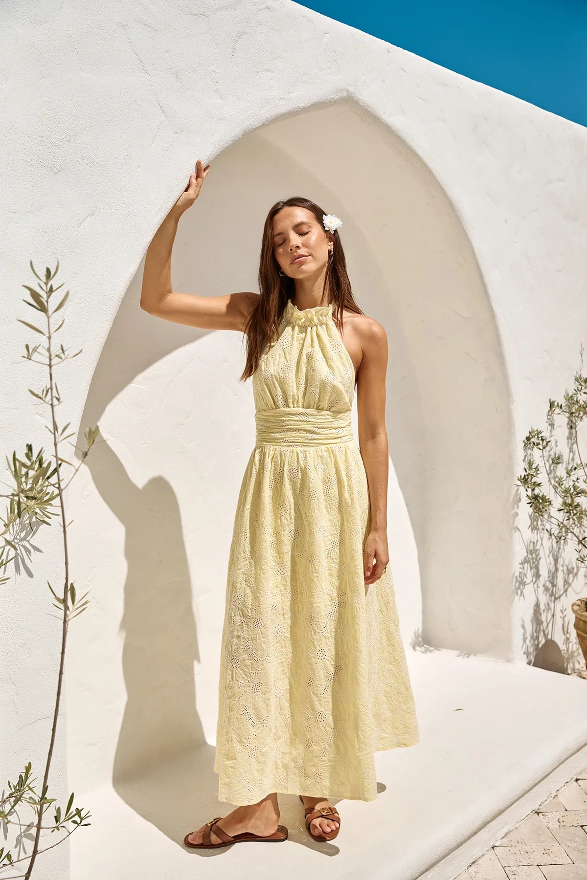 Fly Away Halter Maxi Dress Yellow