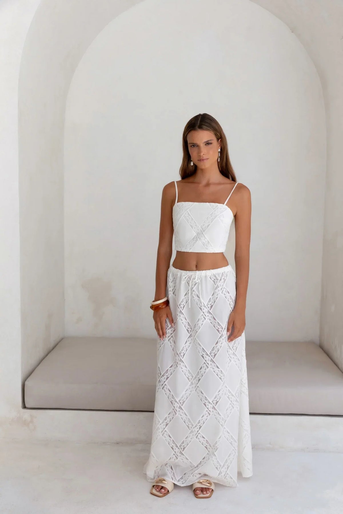 Ocean Air Oasis Crop Top White