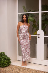 Sand Dune Halter Midi Dress Chocolate