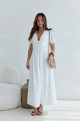 Busy Bee Maxi Dress White