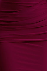 Maeve | Burgundy Cape-Sleeve Draped Maxi Dress
