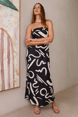 Check Me Out Strapless Maxi Dress Black