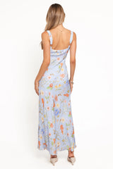Lunaria Maxi Dress - Blue Floral
