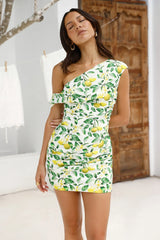 Sunkissed Lemonade Off Shoulder Mini Dress Print