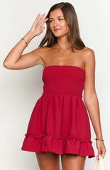 Sundazed Strap Back Dress Red