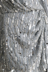 Carmina | Silver Sequin Plunge-Neck Wrap Mini Dress With Sash Detail
