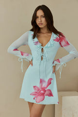 Fields Of Grace Mini Dress Blue