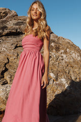 Kayt Strapless Dress - Petal Pink