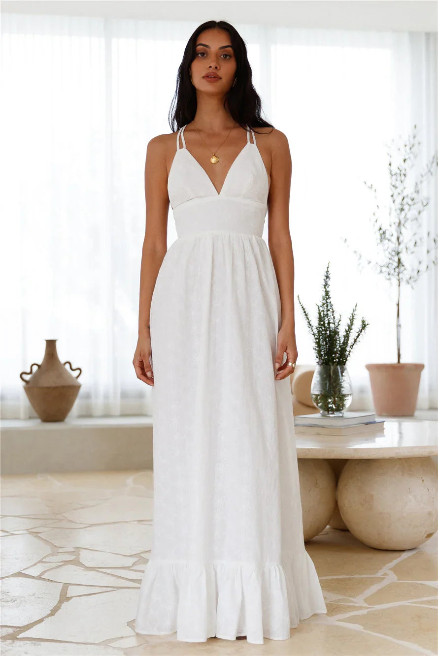 Crystal Clarity Maxi Dress White