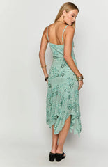 Another World Teal Sequin Midi Dress