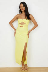 Josephine Strapless Maxi Dress Yellow